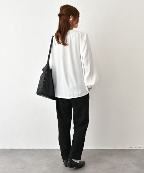 No18｜パウダーサテンストレッチギャザープルオーバー [[MA-32018]][C]