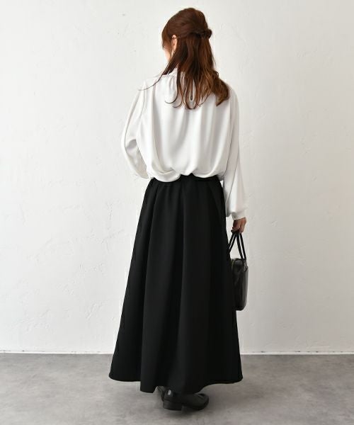 No18｜パウダーサテンストレッチギャザープルオーバー [[MA-32018]][C]