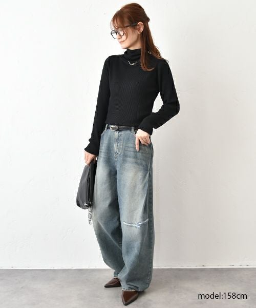 HUMS｜ラメタートルニット [[RNK-25102]][C]