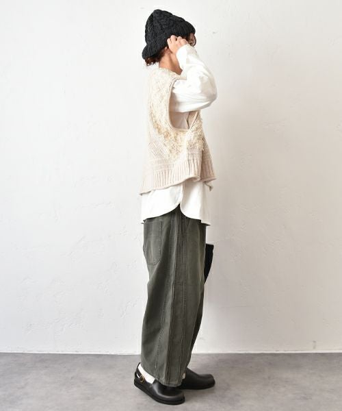 tumugu｜ウールアンゴラ×フリンジベスト [[TK25305]][C]