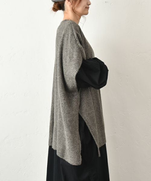 hagumu｜脇スリットポンチョベスト [[125698]][C]
