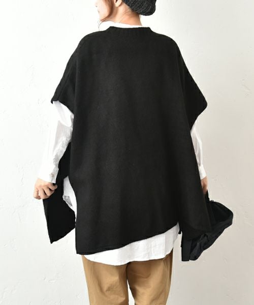 hagumu｜脇スリットポンチョベスト [[125698]][C]