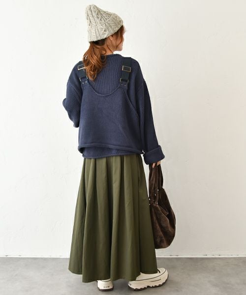 Gives a sense of fullment｜ミリタリーニットベスト＋プルオーバー [[853329]][C]