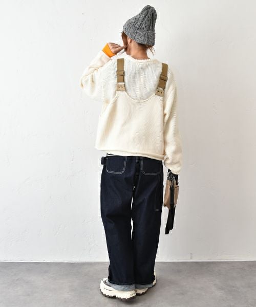 Gives a sense of fullment｜ミリタリーニットベスト＋プルオーバー [[853329]][C]