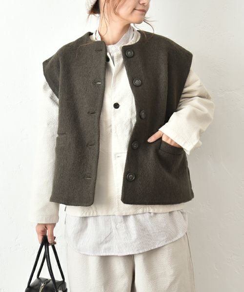 hagumu｜キルトドッキング圧縮ウールベスト [[ha-BE-34]][C]
