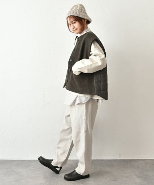 hagumu｜キルトドッキング圧縮ウールベスト [[ha-BE-34]][C]