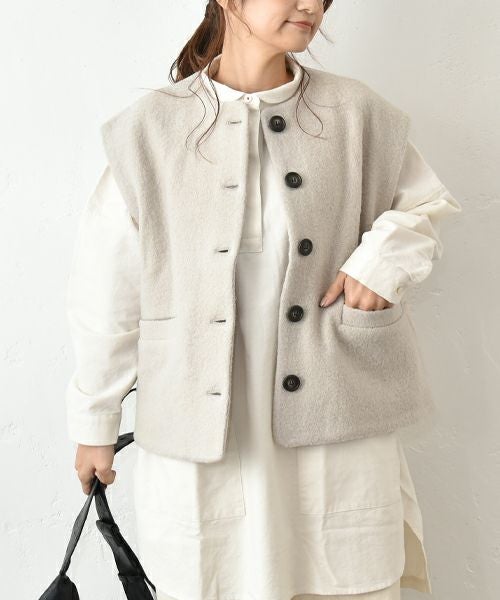 hagumu｜キルトドッキング圧縮ウールベスト [[ha-BE-34]][C]