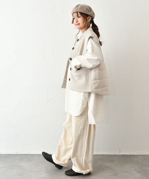 hagumu｜キルトドッキング圧縮ウールベスト [[ha-BE-34]][C]