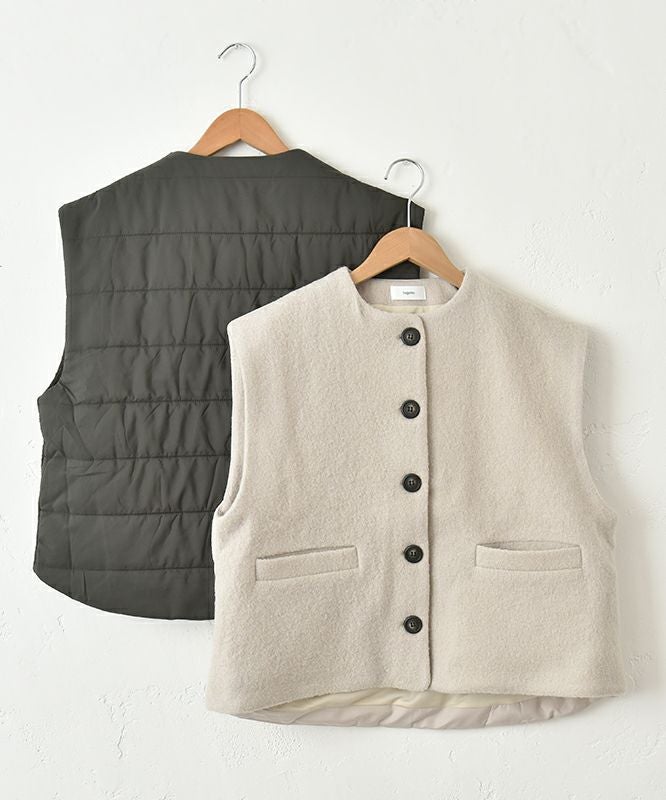 hagumu｜キルトドッキング圧縮ウールベスト [[ha-BE-34]][C]