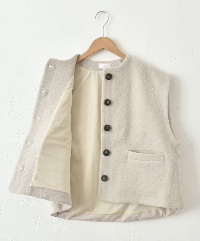 hagumu｜キルトドッキング圧縮ウールベスト [[ha-BE-34]][C]