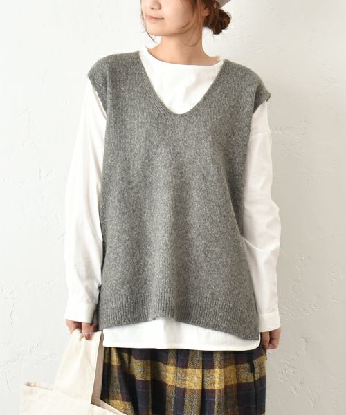 hagumu｜Vネックニットベスト [[125705]][C]