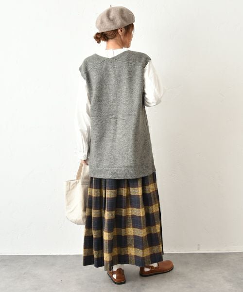 hagumu｜Vネックニットベスト [[125705]][C]