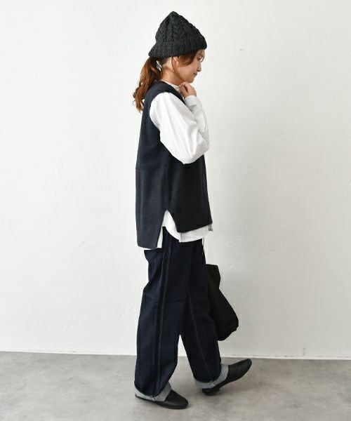  hagumu｜Vネックニットベスト [[125705]][C]