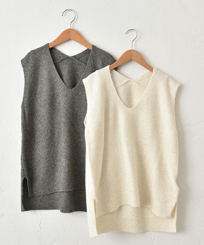  hagumu｜Vネックニットベスト [[125705]][C]