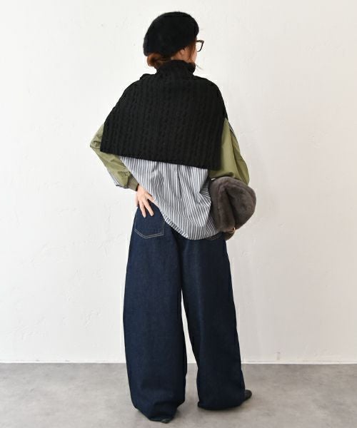 HUMS｜ストライプ×無地切替シャツ [[69165041]][C]