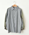  HUMS｜ストライプ×無地切替シャツ [[69165041]][C]
