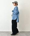 MidiUmi｜tuck sleeve denim shit [[3-739959]][C]