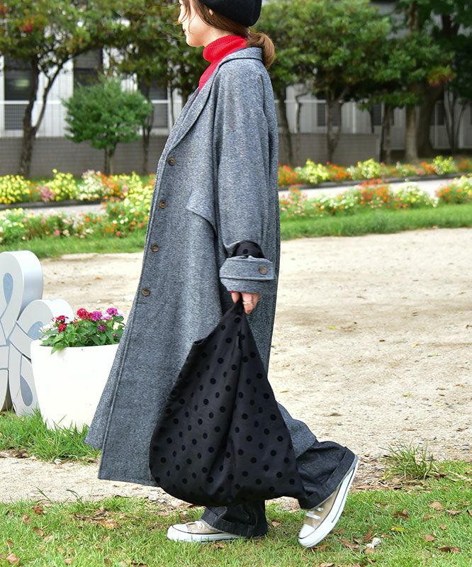 hagumu｜ウールツイードロングコート [[08090]][C]