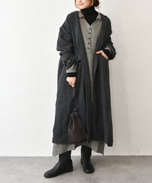 hagumu｜ウールツイードロングコート [[08090]][C]