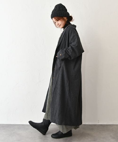 hagumu｜ウールツイードロングコート [[08090]][C]