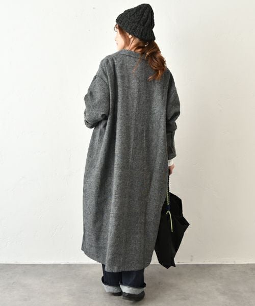 hagumu｜ウールツイードロングコート [[08090]][C]