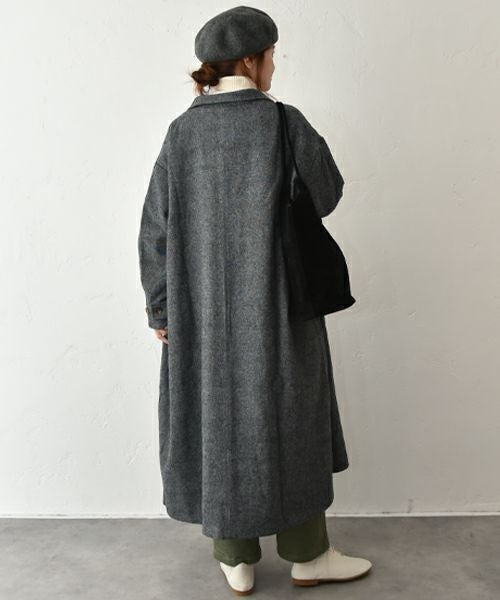 hagumu｜ウールツイードロングコート [[08090]][C]