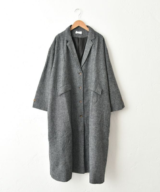 hagumu｜ウールツイードロングコート [[08090]][C]