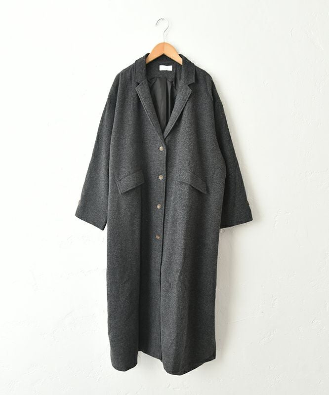 hagumu｜ウールツイードロングコート [[08090]][C]