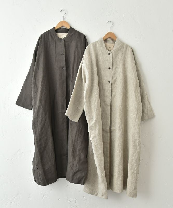  08Mab｜9番手リネン3つボタンコート [[CF-1023HF845]][C]