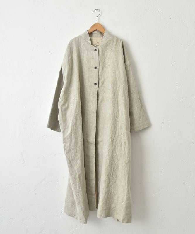  08Mab｜9番手リネン3つボタンコート [[CF-1023HF845]][C]