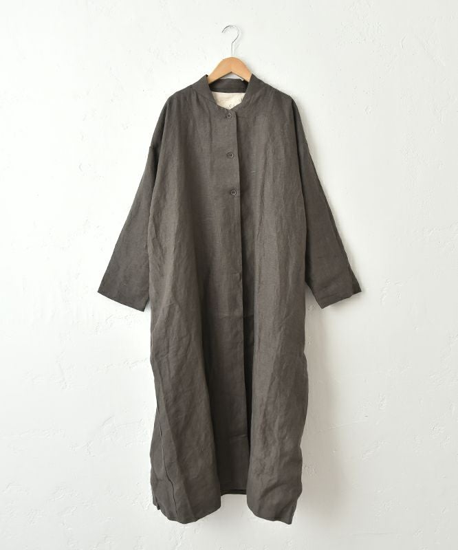  08Mab｜9番手リネン3つボタンコート [[CF-1023HF845]][C]