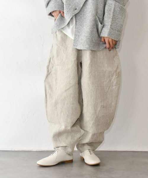 08Mab｜9番手リネン切替パンツ [[CF-825HF1256]][C]