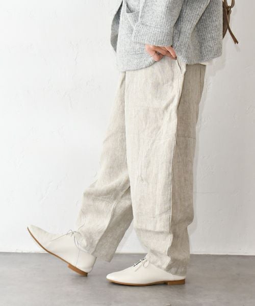 08Mab｜9番手リネン切替パンツ [[CF-825HF1256]][C]