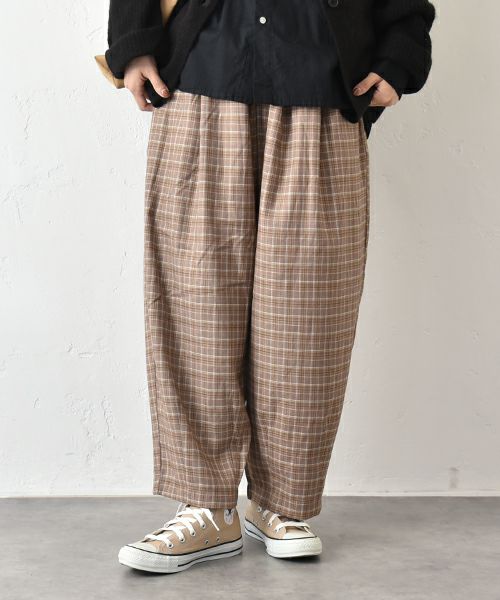 hagumu｜グレンチェックエッグパンツ [[2266081]][C] | ma28 ONLINE STORE