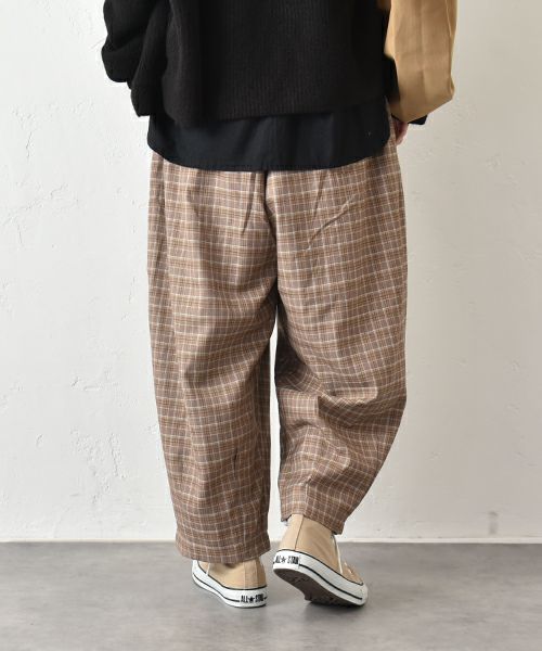 hagumu｜グレンチェックエッグパンツ [[2266081]][C]