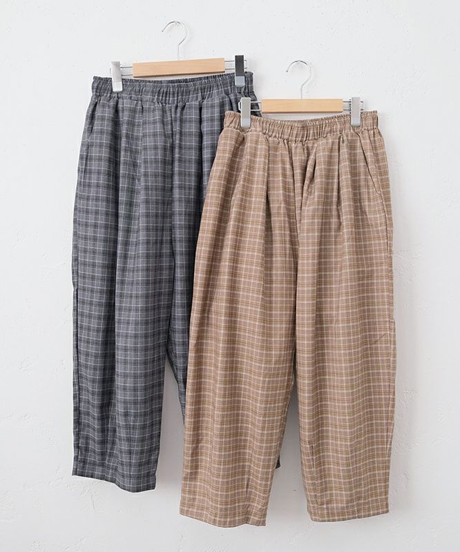 hagumu｜グレンチェックエッグパンツ [[2266081]][C] | ma28 ONLINE STORE