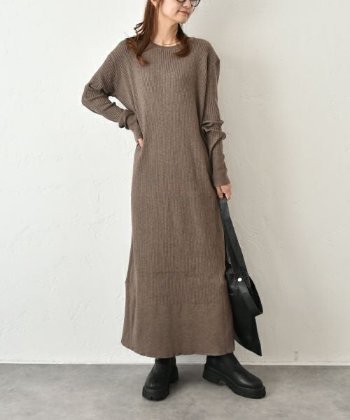 HUMS｜リブニットワンピース [[MT-0465]][C]