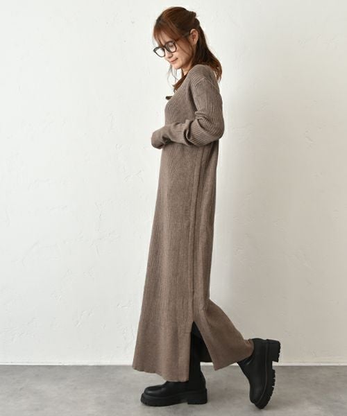 HUMS｜リブニットワンピース [[MT-0465]][C]