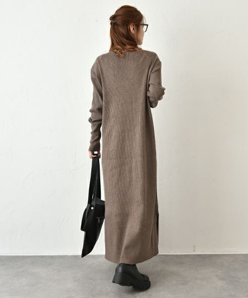 HUMS｜リブニットワンピース [[MT-0465]][C]