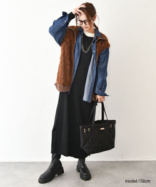 HUMS｜リブニットワンピース [[MT-0465]][C]