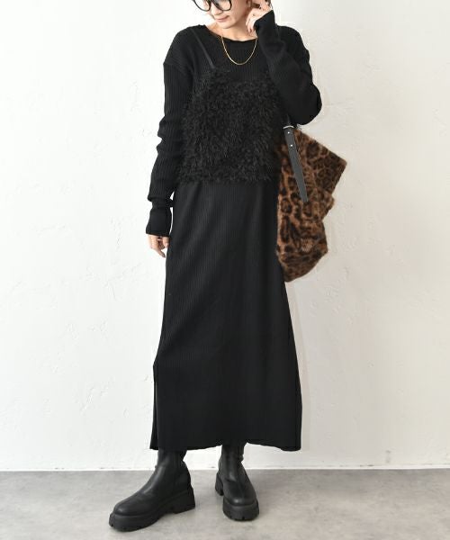 HUMS｜リブニットワンピース [[MT-0465]][C]