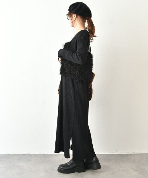 HUMS｜リブニットワンピース [[MT-0465]][C]