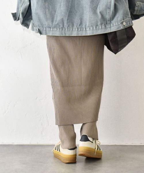 HUMS｜スカートドッキングリブパンツ [[MT-0464]][C]