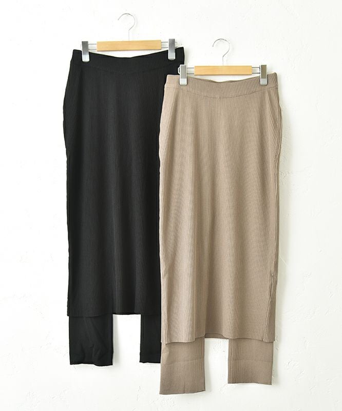 HUMS｜スカートドッキングリブパンツ [[MT-0464]][C]