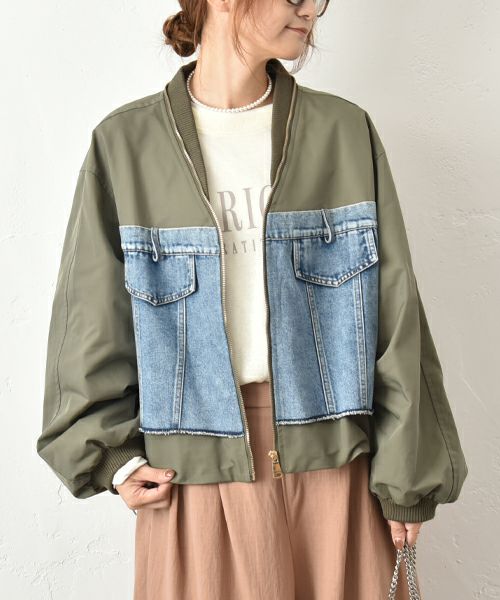 MICALLE MICALLE｜デニム切替ブルゾン [[MMG108JDC]][C]