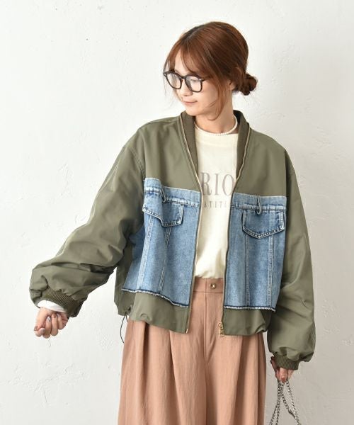 MICALLE MICALLE｜デニム切替ブルゾン [[MMG108JDC]][C]