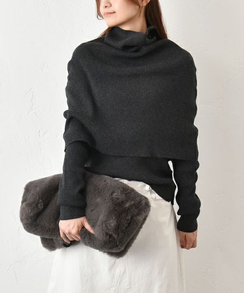 HUMS｜ポンチョ付きニット [[MT-0466]][C]