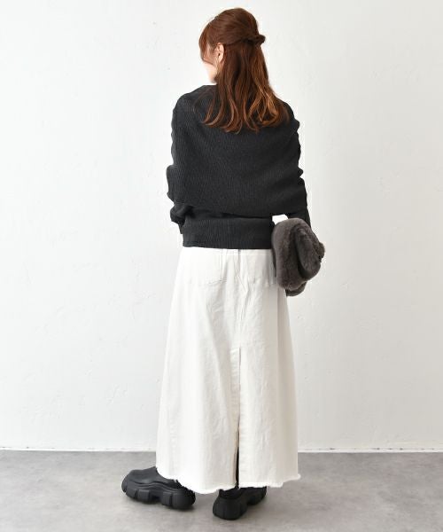 HUMS｜ポンチョ付きニット [[MT-0466]][C]