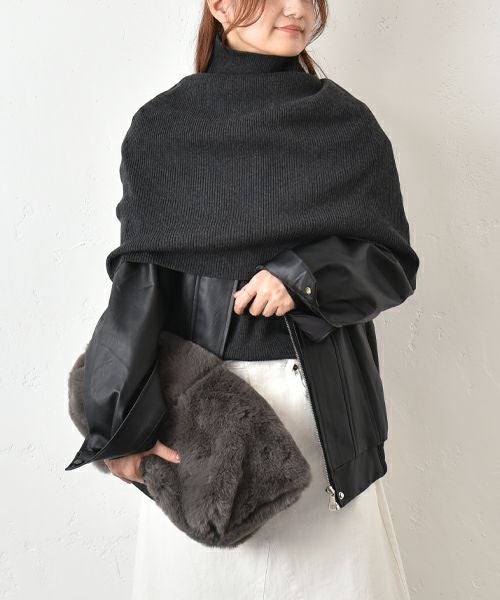 HUMS｜ポンチョ付きニット [[MT-0466]][C]