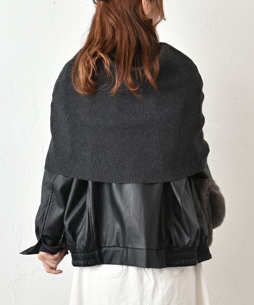 HUMS｜ポンチョ付きニット [[MT-0466]][C]